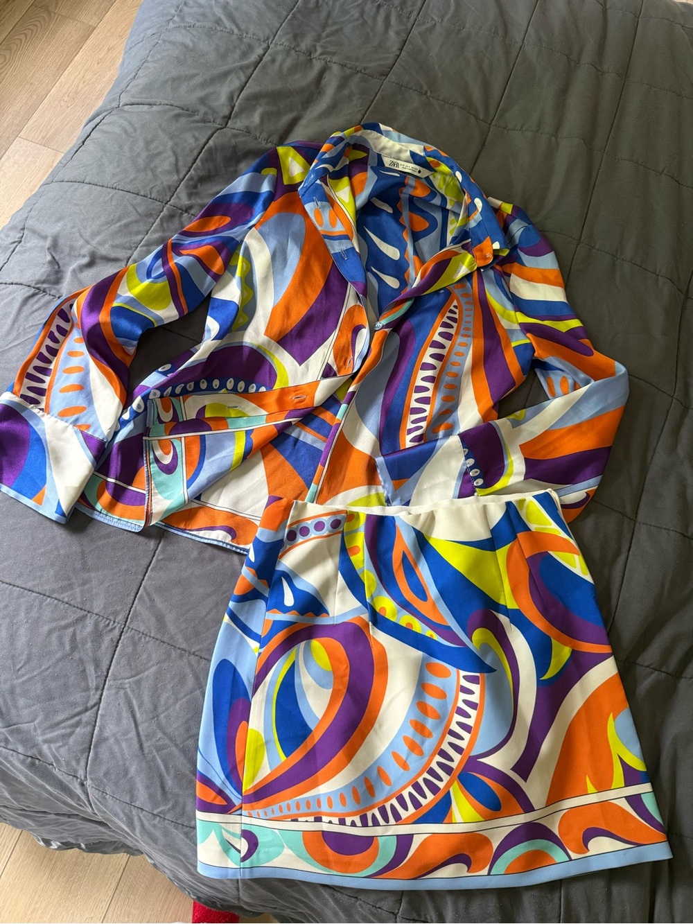 Bright Multi-Colore Abstract Print Two-Piece Set